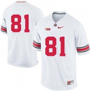 Men's NCAA Ohio State Buckeyes Only Number #81 College Stitched Authentic Nike White Football Jersey YL20Y72KP